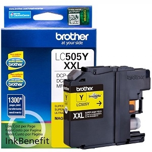 Cartucho de Tinta Brother Innobella LC505Y - Amarillo Original - Inyección de tinta - Super alto Rendimiento RENDIMIENTO 1300 PGS