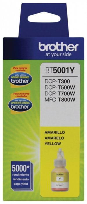 Tanque de Tinta Brother BT5001Y Amarillo, 5000 Páginas RENDIMIENTO 5000 PGS
