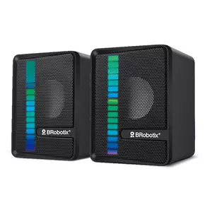 BOCINA DUAL USB V2.0 NEGRA SUBWOOFER RGB