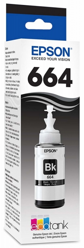 Tanque de Tinta (EcoTank) Epson 664 Negro 70ml L575  L495  L1300