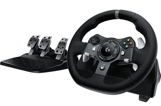 Logitech Volante + Pedales G920, Alámbrico, USB, Negro, para PC/Xbox One ORCE XBOXONE/PC/WIN8/WIN7 GAMING