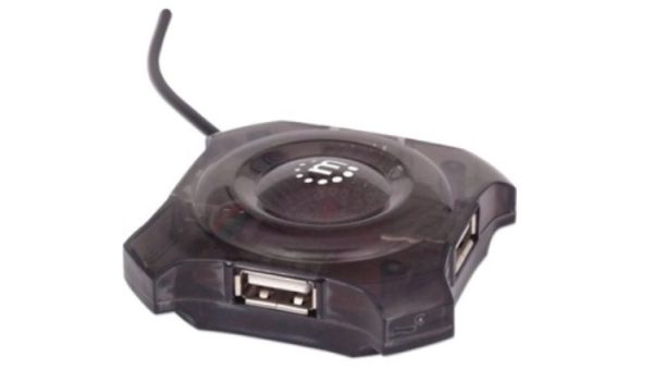 Concentrador USB Manhattan - USB - Externo - Negro - 4 Total USB Port(s) - PC, Mac ECONOMICO