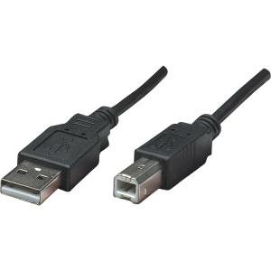 Cable Manhattan  para Dispositivos USB de Alta Velocidad, USB 2.0 A Macho - USB 2.0 B Macho, 3 Metros, Negro NEGRO                           .