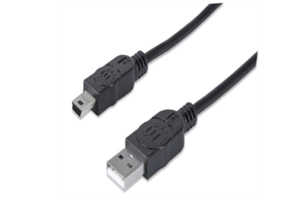 CABLE USB V2.0 A-MINI B 1.8M NEGRO . NEGRO                           .
