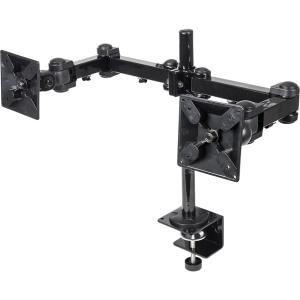 Soporte con Brazos Manhattan  de Doble Movimiento para 2 Monitores hasta 24', max. 12KGs, Negro ARTICULADO 13  A 24  6 KG X BRAZO