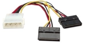 CABLE ALIMENTACION DIVISOR Y SATA 0.15M X2 MOLEX 4 PINES SATA 0.15M X2 MOLEX 4 PINES
