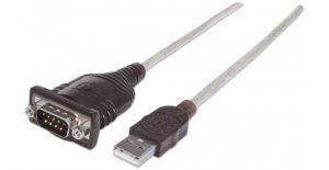 Adaptador Manhattan RS-232 Macho - USB Macho, 45cm, Transparente USB A SERIAL DB9 RS232 45CM M-M