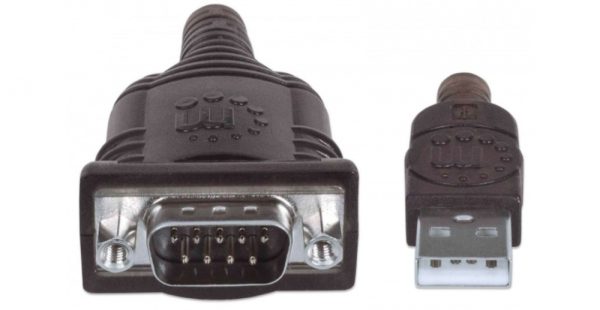 Adaptador Manhattan RS-232 Macho - USB Macho, 45cm, Transparente USB A SERIAL DB9 RS232 45CM M-M - Image 2