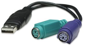 Adaptador Manhattan USB A - PS/2, .19 Metros, Negro PS2 PS/2 2 PUERTOS TECLADO Y MOUSE