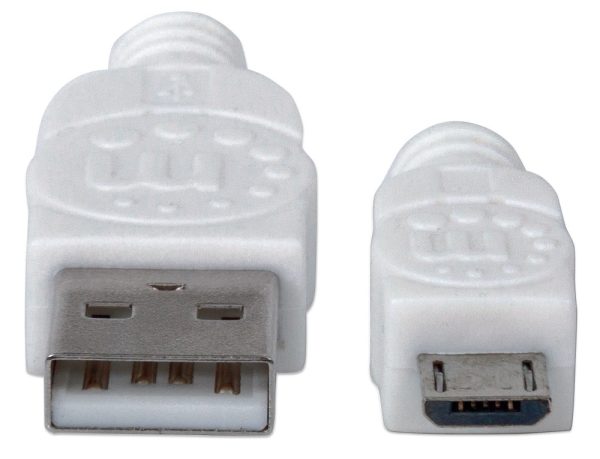 Cable Manhattan  para Dispositivos USB de Alta Velocidad, USB 2.0 A Macho - Micro USB 2.0 B Macho, 1.8 Metros, Blanco PVC 1.8M BLANCO. - Image 3