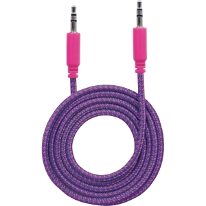Manhattan Cable 3.5mm Macho - 3.5mm Macho con Recubrimiento Textil, 1.8 Metros, Morado/Rosa TEXTIL MORADO/ROSA.