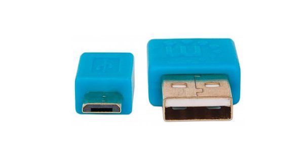 CABLE USB V2 A-MICRO B, BLISTER PLANO 1.8M AZUL/AMARILLO. PLANO 1.8M AZUL/AMARILLO. - Image 2