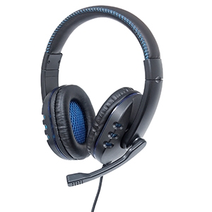 Auriculares de Gaming Manhattan Cableado Sobre la cabeza Estéreo - Negro, Azul - Binaural - Circumaural - 32Ohm - 20Hz a 20kHz - 180cm Cable - Omnidireccional Micrófono - USB Tipo A .