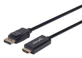 Manhattan Cable HDMI Macho - Displayport Macho, 3 Metros, Negro 1080P  3.0M