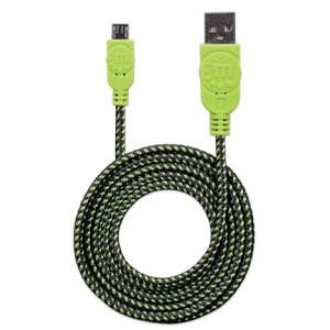 Manhattan Cable USB A - Macho - Micro USB B - Macho, 1 Metro, Negro/Verde TEXTIL 1.0M NEGRO/VERDE