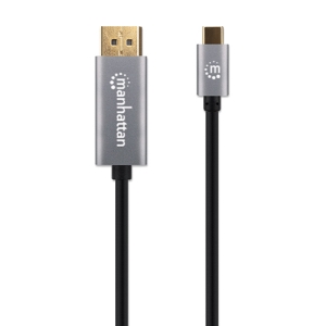 Manhattan adaptador de cable de vídeo 2 m USB Tipo C DisplayPort Negro, Plata 8K60HZ
