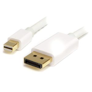StarTech.com Cable Mini DisplayPort Macho - DisplayPort Macho, 2 Metros, Blanco 1.2 A DP BLANCO                 .