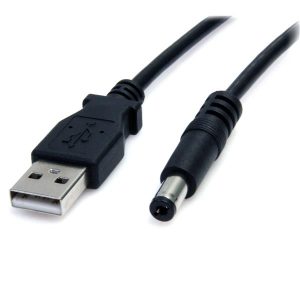 StarTech.com Cable USB A Macho - Conector Coaxial, 2 Metros, Negro A CONECTOR COAXIAL BARREL M 5V  .