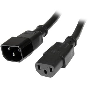 StarTech.com Cable de Poder C13 Coupler Macho - C14 Coupler Hembra, 90cm, Negro 91CM C14 A C13 14AWG CORRIENTE PC