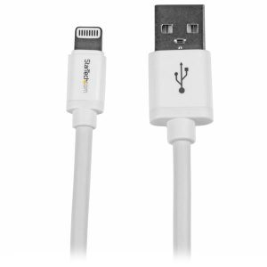 StarTech.com Cable USB A Macho - Lightning Macho, 2 Metros, para iPod/iPhone/iPad IPAD IPHONE 5 A USB 2.0 BLANCO