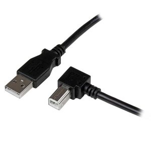 StarTech.com Cable USB 2.0, USB A Macho - USB B Macho, 1 Metro, Negro USB B ACODADO ANGULO DERECHO    .