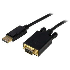 StarTech.com Cable DisplayPort Macho - VGA (D-Sub) Hembra, 3 Metros, Negro DISPLAYPORT A VGA ACTIVO 1080P  .