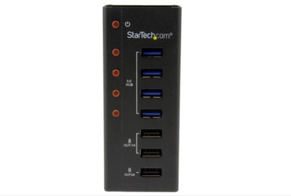 Startech.com Hub ST4300U3C3, 3x USB 2.0, 4x USB 3.0, 5000 Mbit/s, Negro PUERTOS Y 3 DE CARGA 1A Y 2A - Image 3