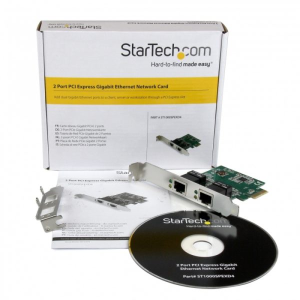 StarTech.com Tarjeta de Red NIC PCI Express Perfil Bajo de 2 Puertos Gigabit Ethernet RJ-45 2 PUERTOS PCI EXPRESS NIC RJ45  . - Image 4