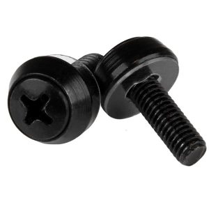 Paquete de 100 Tornillos StarTech.com de Montaje M5 x 12mm, Negro DE MONTAJE RACK M5X12MM NEGRO