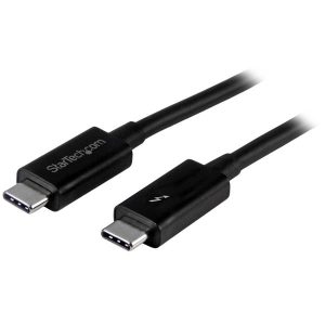StarTech.com Cable Thunderbolt 3 USB-C (24-pin) Macho, 2 Metros, Negro - Compatible con Thunderbolt, DisplayPort y USB 40GBPS COMPATIBLE USB           .