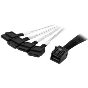 StarTech.com Cable Mini SAS Macho - 4 x SATA Macho, 1 Metro, Negro 1M CABLE SFF-8643 A 4X SATA