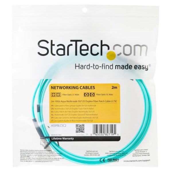 Cable StarTech.com Fibra Óptica Multimodo Dúplex LC Macho - LC Macho, 2 Metros, Turquesa . - Image 4