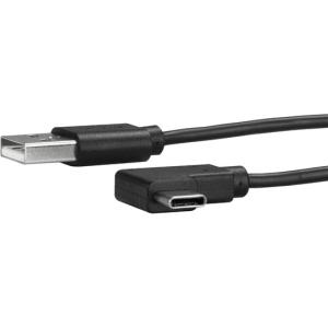 StarTech.com Cable USB A Macho - USB C Macho en Ángulo a la Derecha, 1 Metro, Negro A LA DERECHA USB A USB TIPO C