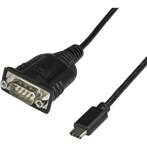 StarTech.com Cable USB Tipo C Macho - Serial DB9 Macho, 40cm, Negro B9 RS232 CON RETENCIóN COM