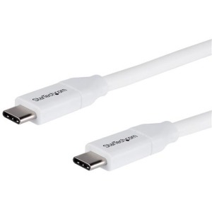 StarTech.com Cable USB 2.0 USB C Macho - USB C Macho, 2 Metros, Blanco CON PD 5A USB 2.0 BLANCO