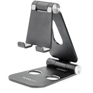 Soporte StarTech.com  de Escritorio para Celular y Tablet, hasta 13", Negro Y TABLET - PLEGABLE - NEGRO
