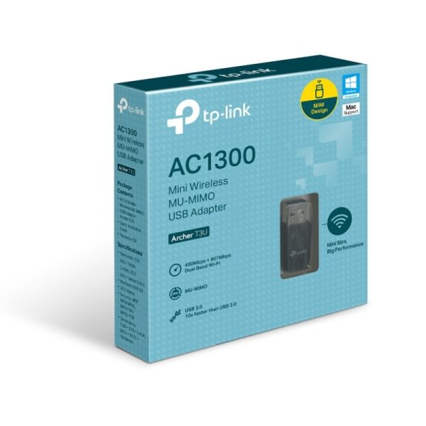 TP-Link Adaptador de Red USB Archer T3U, Alámbrico, WLAN, 1267 Mbit/s, 2.4/5GHz AMBRICO MU-MIMO AC1300 - Image 2