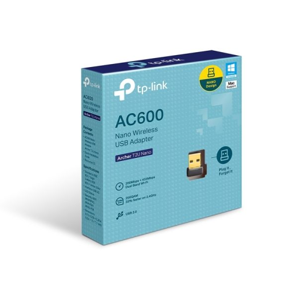 TP-Link Adaptador de Red USB Archer T2U Nano, Inalámbrico, WLAN, 633 Mbit/s, 2.4/5GHz DE BANDA DUAL AC600 - Image 4