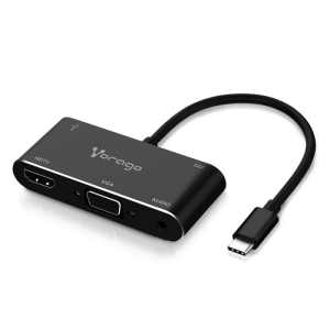 CONVERTIDOR VORAGO 5EN1 ADP-350 USB TIPO C A HDMI VGA USB 3.0 JACK