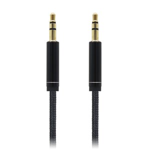 CABLE STEREO DE NYLON  MACHO - MACHO  1 M  NEGRO BROBOTIX