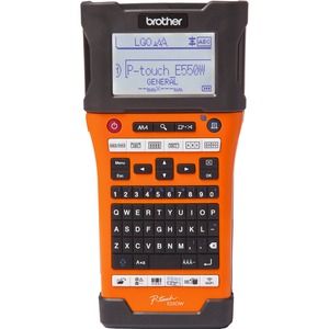Impresora de etiqueta electrónica Brother P-touch EDGE PT-E550W - Transferencia térmica - 30mm/s Mono - 180 x 360 dpi - Cinta, Etiqueta3.50mm, 6mm, 9mm, 12mm, 18mm, 24mm - LCD Pantalla - Adaptador de alimentación, Batería - Ion Litio (Li-Ion) - Batería incluida - Naranja industrial de alta visibilidad - PC, Mac, Dispositivo de mano - for Industria, Oficina ROTULADORA INALAMBRICA PORTATILINDUSTRIAL PT-E550W WIFI USB
