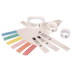 Zebra Z-Band Direct, Brazaletes Térmicos Directos Adhesivos Blancos para HC100, 1' x 11', 6 Rollos de 200 Brazaletes c/u 1X11IN (25.4X279.4MM);  6/BOX