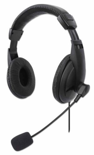 Manhattan Auriculares - Manhattan Casco estéreo USB AUDIFONO DIADEMA USB CON MICROFONO ALAMBRICO CONTROL INTEGRA