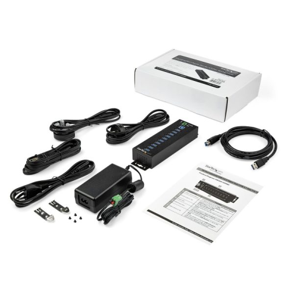 Hub StarTech.com  USB-B 3.0 Hembra - 10 Puertos USB 3.2 Hembra, 5000Mbit/s, Negro PUERTOS - CON ADAPTADOR DE PODER - Image 4