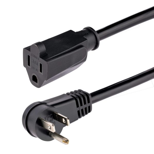 StarTech.com Cable 2m (6 pies) de Extensión de Alimentación, Ángulo Recto NEMA 5-15P a NEMA 5-15R, 13A 125V, 16AWG, Acodado, Alargador - Para Workstation, Computadora de escritorio, Servidor, Impresora, Fuente de alimentación, Unidad de distribución eléctrica, UPS - NEMA 5-15P / NEMA 5-15R - 125 V AC / 13A - Negro CABLE DE 2M 6FT DE EXTENSIONACODADO 5-15P A 5-15R - Image 6