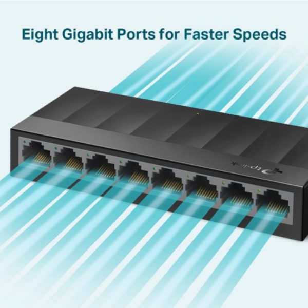 TP-Link switch no administrable de 8 puertos gigabit 10/100/1000. LITEWAVE 8-PORT GIGABIT DESKTOP SWITCH 8GIGABIT RJ45 PORTS DESKT - Image 3