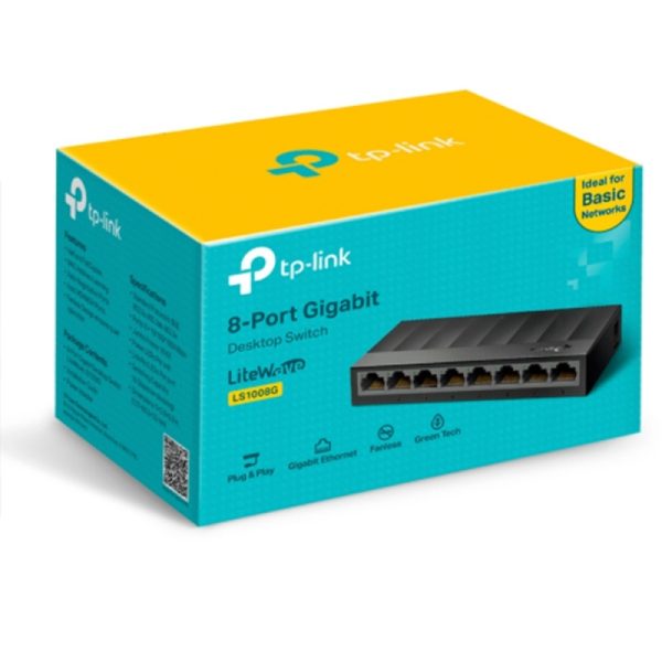 TP-Link switch no administrable de 8 puertos gigabit 10/100/1000. LITEWAVE 8-PORT GIGABIT DESKTOP SWITCH 8GIGABIT RJ45 PORTS DESKT - Image 5