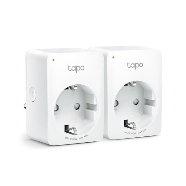 Smart Plug TP-Link  Tapo P100, WiFi, 1 Conector, 2990W, 10A, Blanco, 2 Piezas NTE 2 PIEZAS