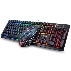 TECLADO COMBO USB ILUMINADO NEG RO BROBOTIX