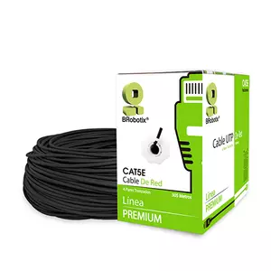 BOBINA CAT 5E CCA UTP 100 M NGO EXTERIOR DOBLE FORRO BROBOTIX